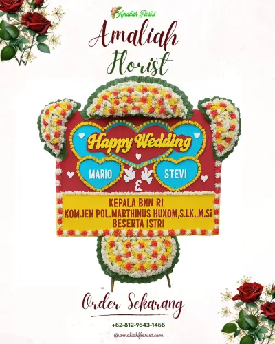 Karangan Papan Bunga Pernikahan di Mijen